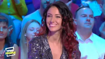 The playsuit metallic Delphine Wespiser in TPMP people of the 26/10/2018