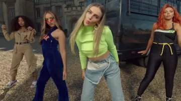 Denim jeans of Perrie Edwards in "Woman Like Me" (Little Mix ft. Nicki Minaj)