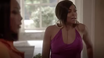 Juan Carlos Obando Vermont Silk Halter Pink Top usado por Cookie Lyon (Taraji P. Henson) como se ve en Empire S05E05