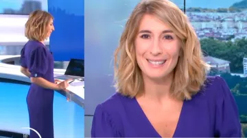 La combinaison violette de Caroline Delage dans William à midi du 12/10/2018