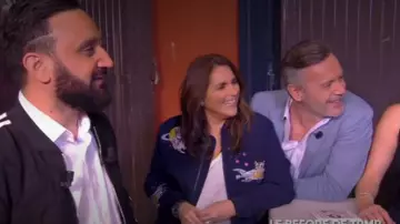 La chaqueta de parche de Valérie Bénaïm en Touche pas à mon poste del 17/04/2018