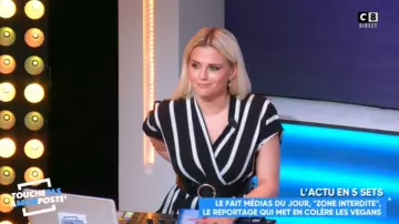 El peine de rayas de Kelly Vedovelli en Touche pas à mon poste del 05/11/2018