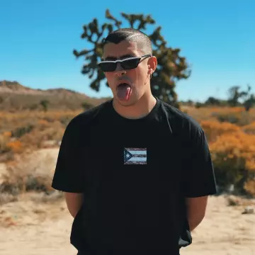 Ricky Martin's "AllIn4PR" Tee Shirt for Puerto Rico worn by Bad Bunny on his Instagram account @badbunnypr