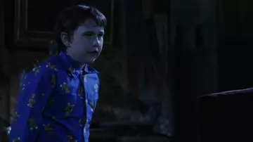 Blue printed pajamas set worn by Neville Longbottom (Matthew Lewis) as seen in Harry Potter and the Philosopher's Stone movie wardrobe