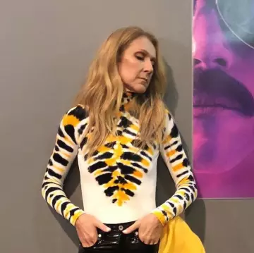 Le Top à col montant imprimé de Céline Dion sur le compte instagram de @celinedion