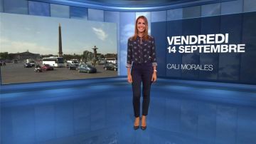 La chemise imprimée de Cali Morales dans Météo (m6) du 14/09/2018