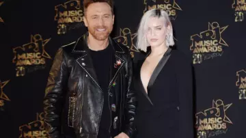 The Motorcycle Jacket with Details Of Pines of David Guetta in NRJ Music Awards of the 10/11/2018