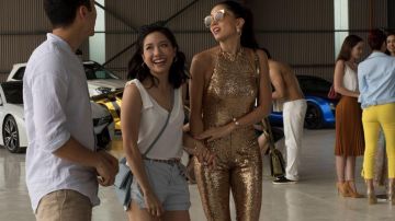 The combination sequined Carven Ong Couture worn by Araminta Lee (Sonoya Mizuno) in Crazy Rich Asians