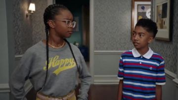 Zadig & Voltaire Kansas en Laine Mérinos, "Heureux" Chandail porté par Diane Johnson (Marsai Martin) comme on le voit dans Black-ish S05E01