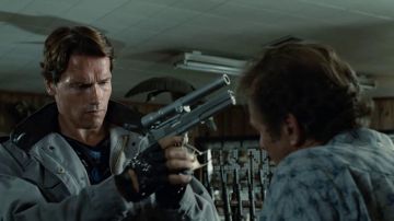 The replica pistol with laser targeting used by the Terminator T-800 (Arnold Schwarzenegger) in Terminator