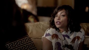 Stella McCartney Molly Short Sleeve Top Wild Cat Cream worn by Cookie Lyon (Taraji P. Henson) as seen in Empire S05E07