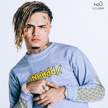Unhappy Grey Shirt worn by Lil Pump on his Instagram account @lilpump