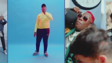 The tracksuit pants Nike Brvmsoo in her video clip Na Mesa