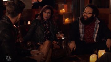 Ba&sh Maha High Neck Botanical Mini Dress worn by Emet (Sarayu Blue) as seen in I Feel Bad S01E08