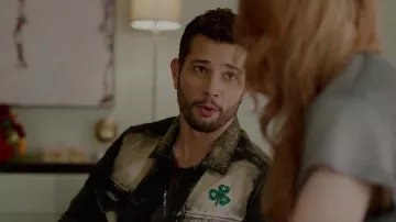 The jacket faded Off White as worn by Sam Jones (Rafael de la Fuente) in Dynasty S02E06