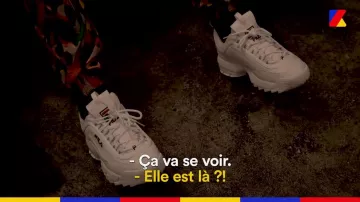 The pair of Fila Disruptor II range by Moha The Dogfish shark in the video At Home : Moha The Dogfish shark, the rage to live