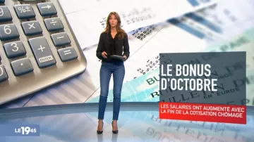 La camisa negra con volantes de Ophélie Meunier en Las 19:45 de M6 del 01/11/2018