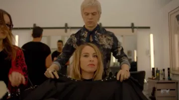 The printed shirt All Saints worn by Mr. Gallant (Evan Peters) in American Horror Story S08E10