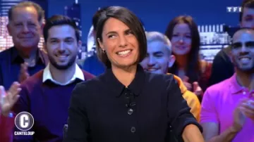 The pleated Dress shirt collar buttoned Alessandra Sublet's in It is Canteloup the 19/11/2018