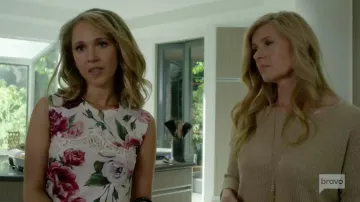 Dolce & Gabbana Lace Detail Peony Print Top worn by Veronica Newell (Juno Temple) as seen in Dirty John S01E01