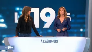 La Robe portefeuille en soie de Diane Douzillé dans Le 19:45 de M6 du 01/11/2018