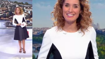 El vestido blanco y negro de Marie-Sophie Lacarrau en Journal de 13 heures del 12/10/2018
