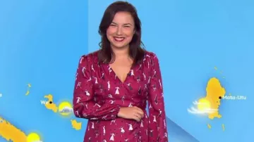 La robe imprimée de Anaïs Baydemir dans Météo 2 du 19/11/2018