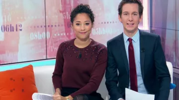 El jersey patrón leopardo de Virginie Sainsily en primera edición en BFM tv del 27/11/2018