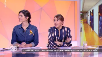 The printed shirt of Nadia Daam in 28 minutes of 27/11/2018