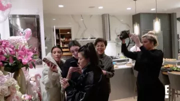 Fendi Zucca 1990s Monogram Print Knit Turtle Neck worn by Kris Jenner in Keeping Up with the Kardashians S15E13