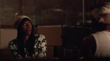 Off White c/o Virgil Abloh Floral Satin Robe Coat worn by Molly Carter (Yvonne Orji) in Insecure (S03E08)