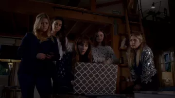 Topshop Sequin Bomber Jacket worn by Hanna Marin (Ashley Benson) as seen in Pretty Little Liars S07E16