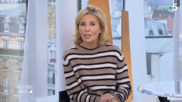 The sweaters in stripes of Claire Chazal in free Entry to the 29/11/2018