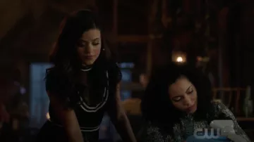 The black dress with fringing Alice + Olivia Maggie Vera (Sarah Jeffery) in Charmed S01E08
