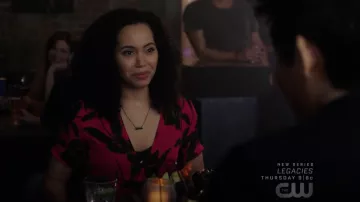 The dress roses flowers A. L. C. worn by Macy Vaughn (Madeleine Mantock) in Charmed S01E08