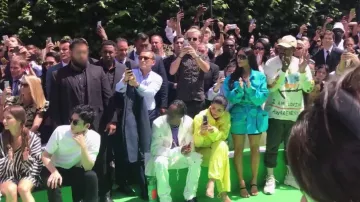 Yeezy Season 7 Rubberized Leather Minimal Sandals in Graphite worn by Kim Kardashian West in Keeping Up with the Kardashians S15E15