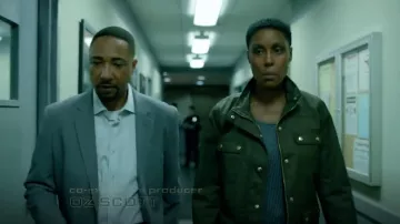 The bomber jacket brown khaki J. Crew Lynn Pierce (Christine Adams) in Black Lightning S02E08