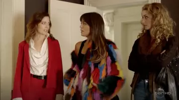 Mode & Affaire Zurie Fur Coat in Multi of Tahlia Woods (Olympia Valance) in Playing for Keeps S01E01