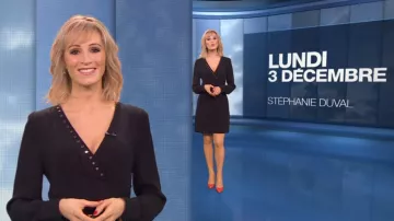 The black dress of Stéphanie Duval in Weather (m6) 03/12/2018