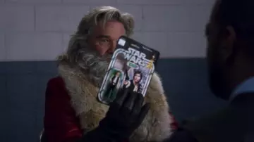Han Solo's Star Wars figure of Santa Claus (Kurt Russell) in the movie The Christmas Chronicles