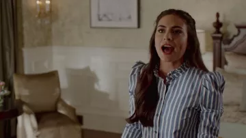 The blouse striped Veronica Beard worn by Crystal Jennings (Ana Brenda Contreras) in Dynasty S02E08