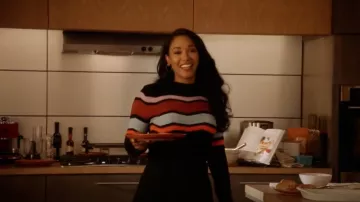 La mini jupe noire à ceinture Zara portée par Iris West (Candice Patton) dans Flash S05E09