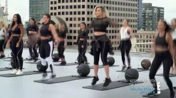 Good American Mixed Mesh Crop Leggings worn by Khloé Kardashian in Keeping Up with the Kardashians S15E16