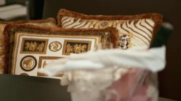The cushion Versace pattern Cornici Kim Kardashian West in The incredible Family Kardashian S15E16