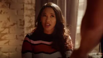 Le pull à chevrons Topshop de Iris West (Candice Patton) dans Arrow S07E09