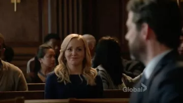 Michael Kors Stretch Multicolore Boucle Crêpe Grommeted Gaine de Cuir Robe portée par Marissa Morgan (Genève Carr), dans Bull S03E06
