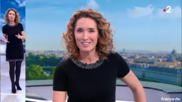 El vestido negro de Marie-Sophie Lacarrau en Journal de 13 heures de France 2 de 21/11/2018
