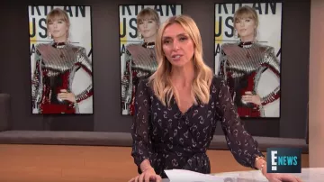 ba&sh Memory Floral Silk Chiffon Dress worn by Giuliana Rancic on E! News