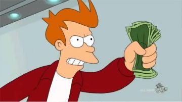 The replica t-shirt of the sentence cult of Fry in Futurama