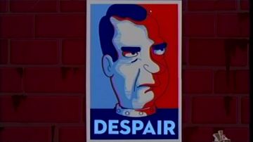 The replica of the poster of Nixon in Futurama